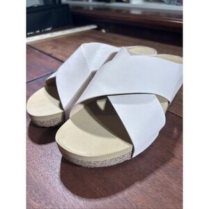 DREAM PAIRS Women's Cork Slide Sandals Slip on Open Toe Platform Criss. Sz 10